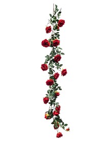 Roses garland x20fl  170cm   red   10/100