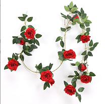 Roses garland 180cm  4/8cm  x12 flr 96lvs   24/120