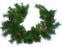 Large mixed pine garland with cone 182cm   2/12